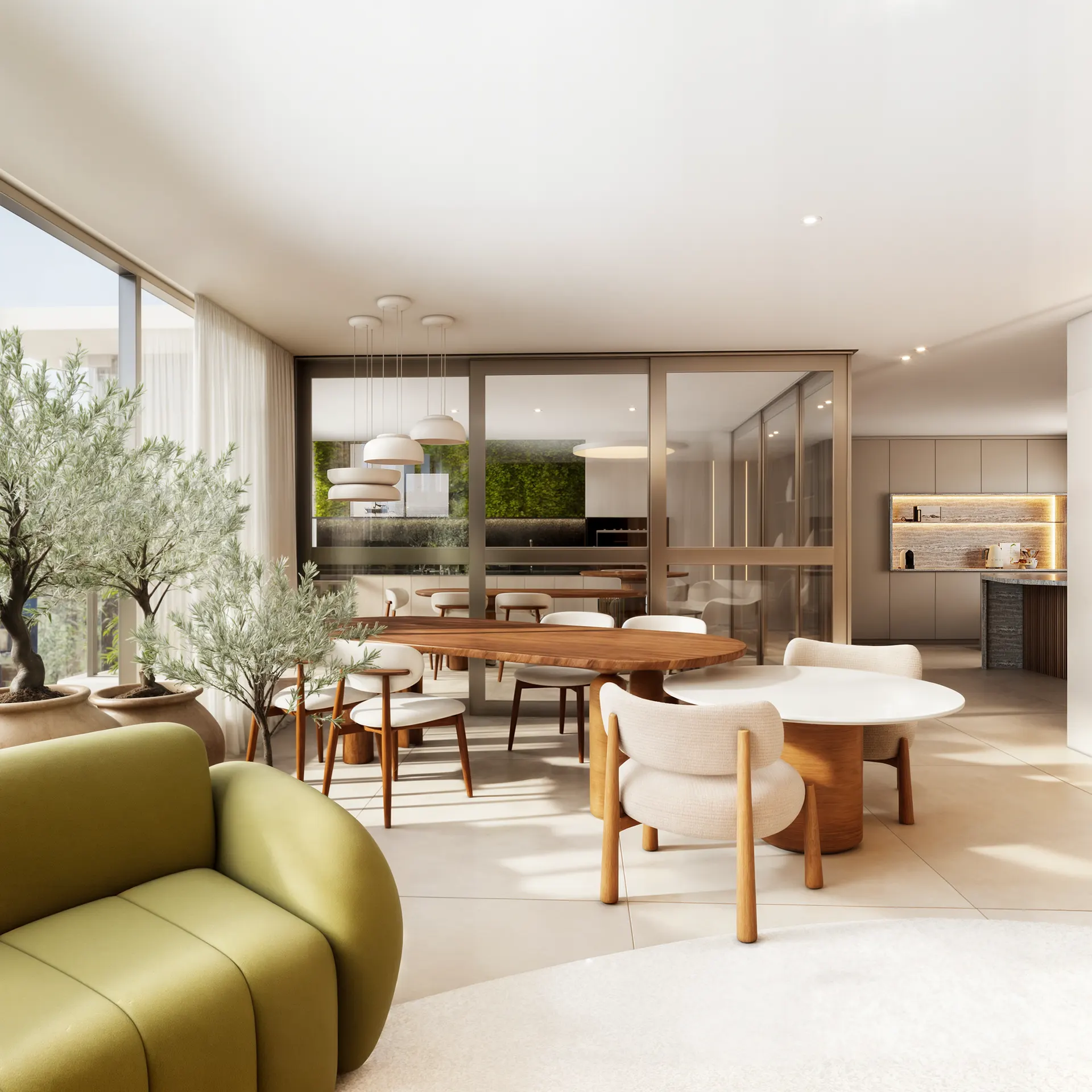 Living e jantar do apartamento Legend