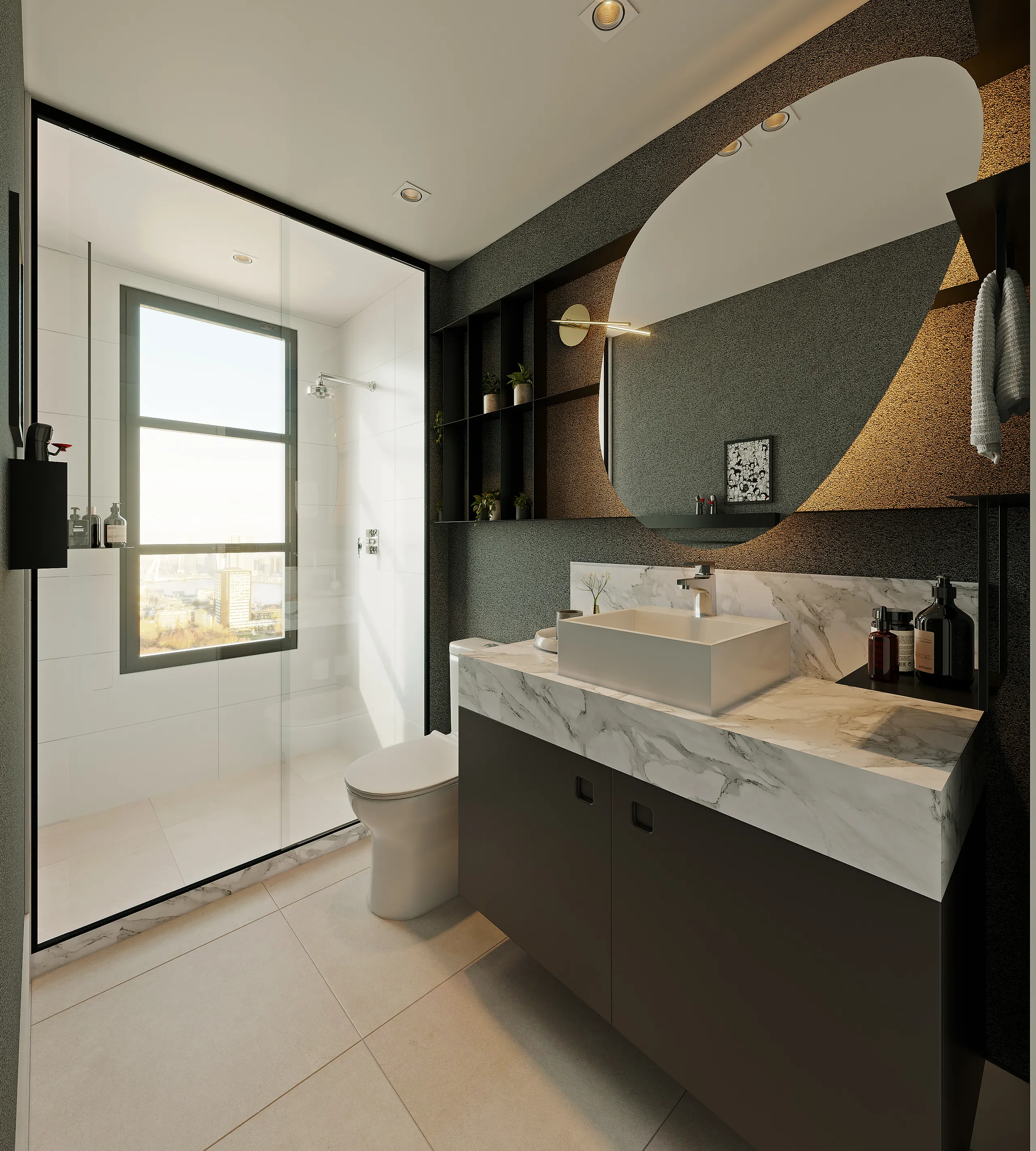 Banho das suítes do apartamento Le Rêve