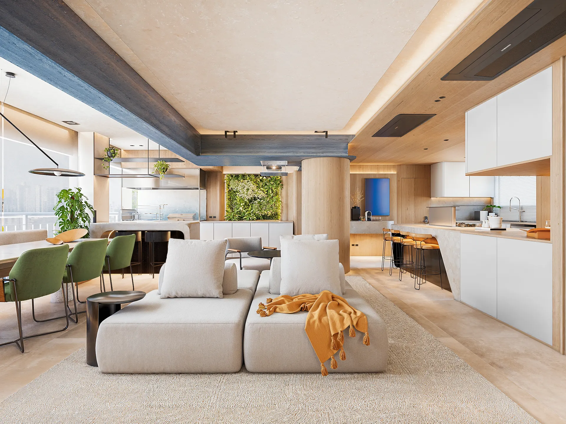 Living do apartamento Caminhos da Lapa