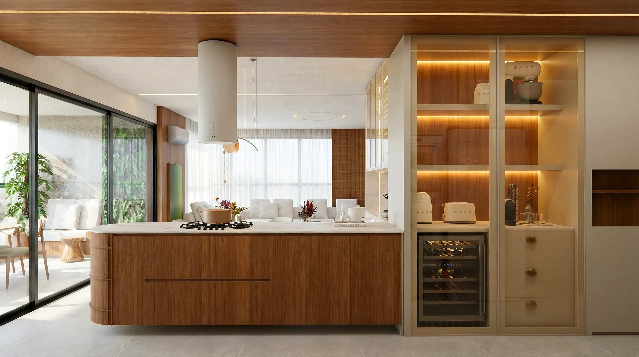 Cozinha, ilha do apartamento The Mark