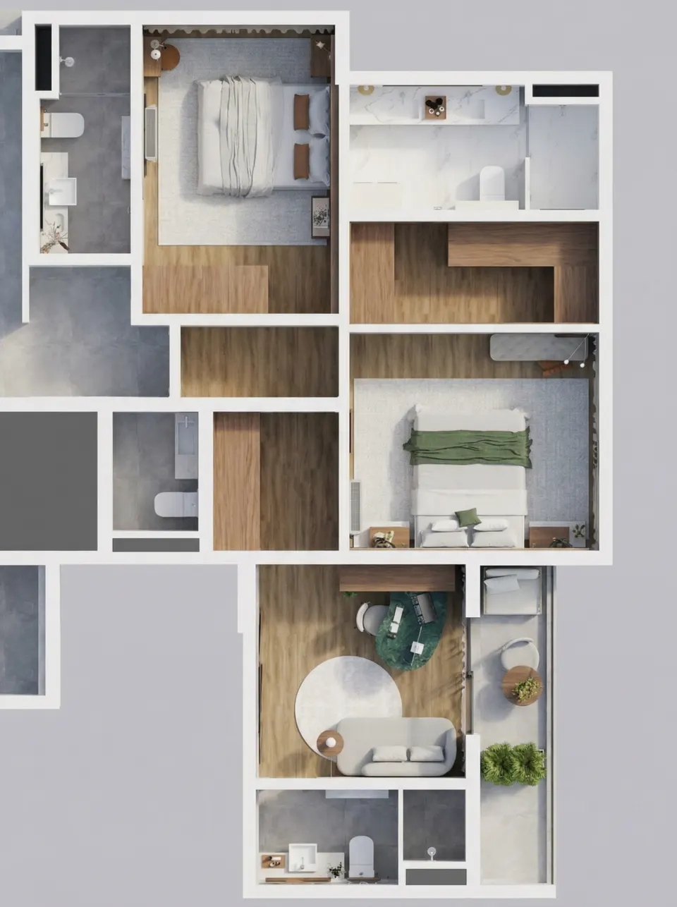 Planta de layout do apartamento The Mark
